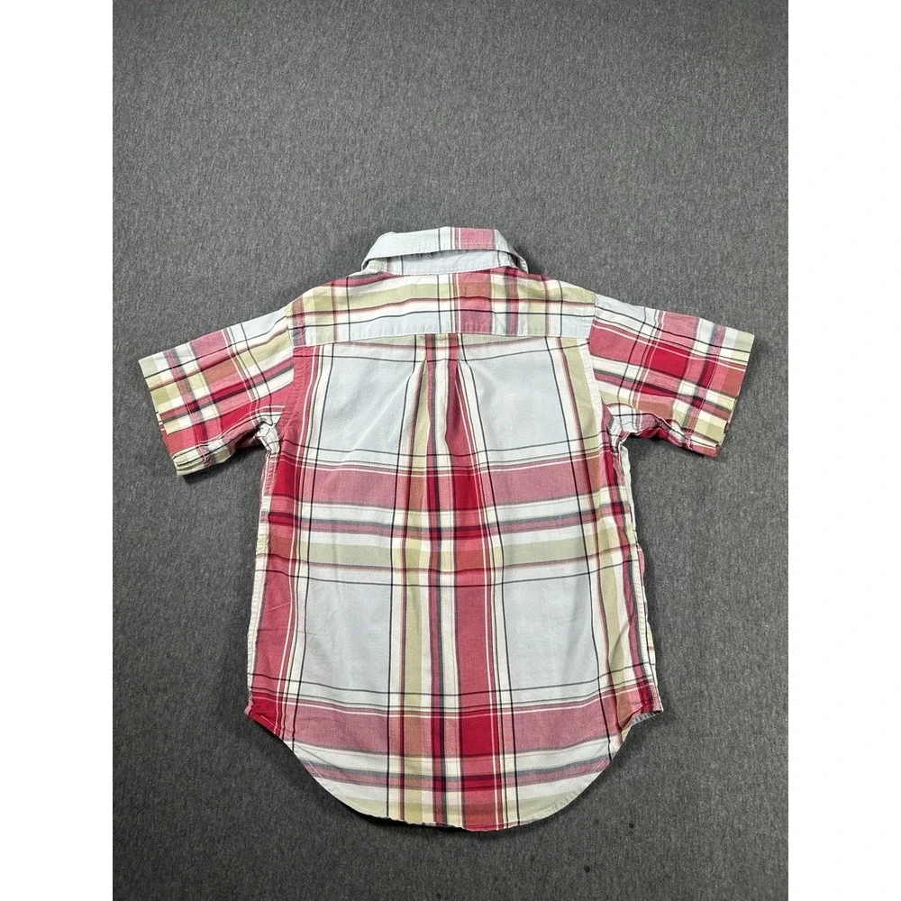 Ralph Lauren Button Down Shirt‎ Kids Youth Red Plaid Long Sleeve 3T